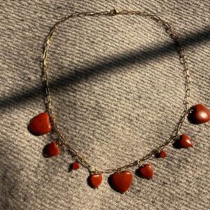 red jasper heart charm necklace